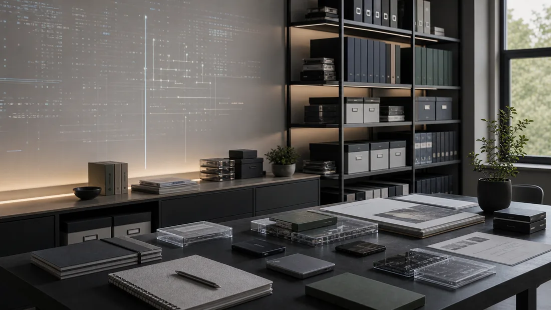 Modern archive workspace prepared for intelligent search